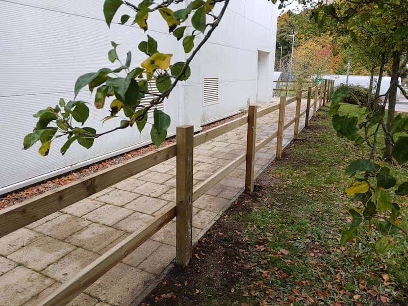 Post and Rail Fencing at Derby College